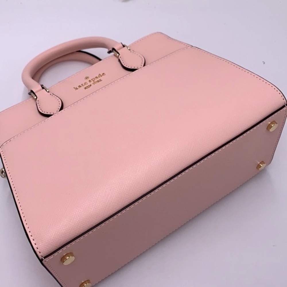 Madison Saffiano Leather Small Satchel Conch Pink COLOR - Picture 9 of 13